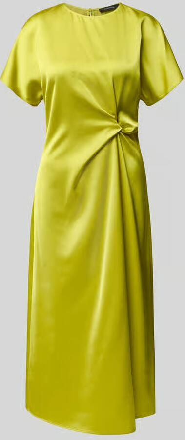 Comma Midi-jurk van viscosemix met knoopdetail