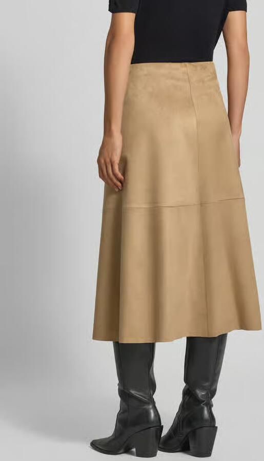 Comma suèdelook midi rok cognac - Foto 6