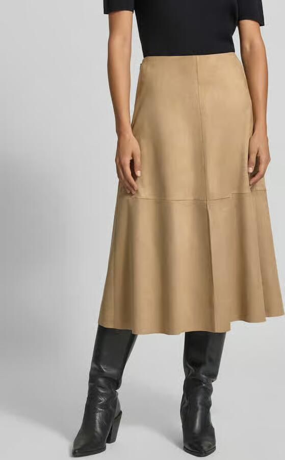 Comma suèdelook midi rok cognac - Foto 5