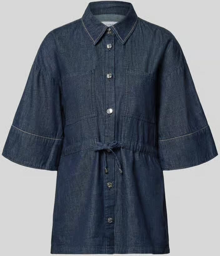 Comma Overhemdblouse in denimlook met borstzakken - Foto 2