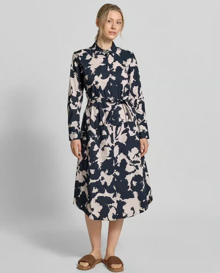 Comma Overhemdjurk in all-over look met strikceintuur - Foto 3