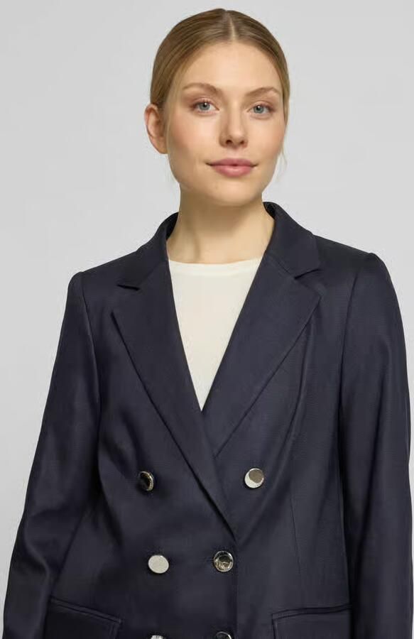 Comma regular fit blazer met klepzakken