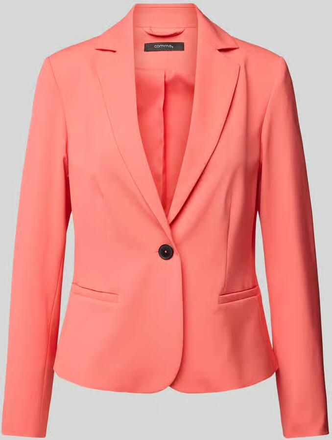 Comma Regular fit blazer met reverskraag en knoopsluiting - Foto 4