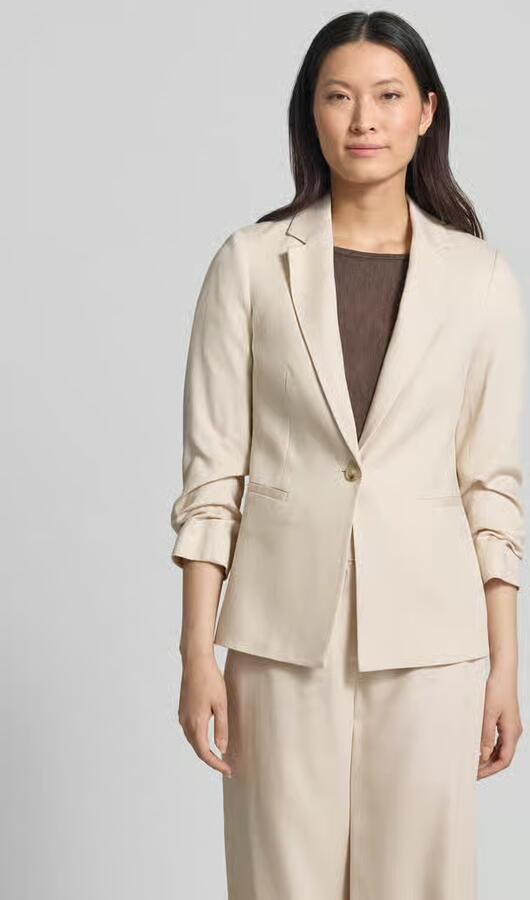 Comma regular fit blazer van lyocellmix met reverskraag - Foto 4