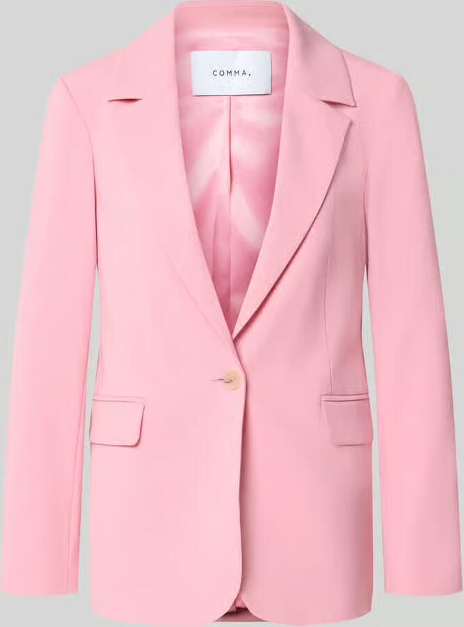 Comma regular fit blazer van viscosemix met klepzakken