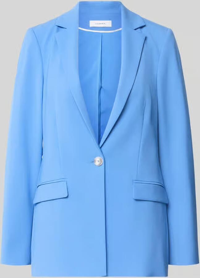 Comma regular fit blazer van viscosemix met klepzakken - Foto 4