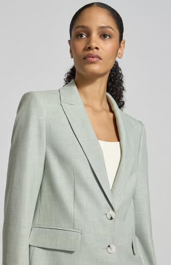Comma Regular fit blazer van viscosemix met reverskraag - Foto 2