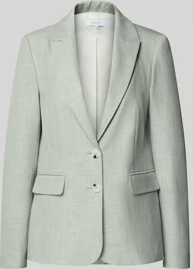 Comma Regular fit blazer van viscosemix met reverskraag