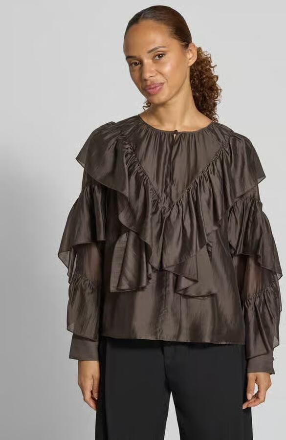 Comma Regular fit blouse van lyocellmix - Foto 4