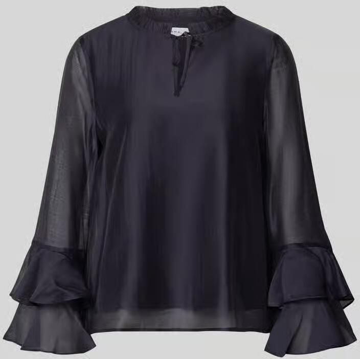 Comma regular fit blouse van lyocellmix met volants - Foto 2