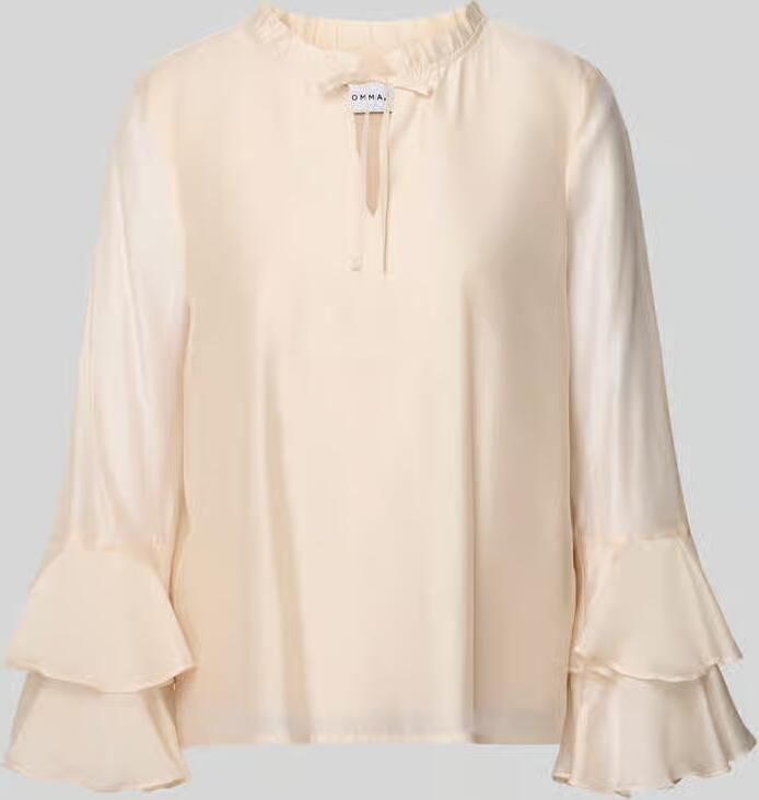 Comma regular fit blouse van lyocellmix met volants - Foto 2