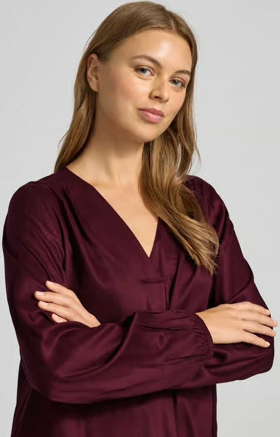 Comma Regular fit blouse van viscose met V-hals