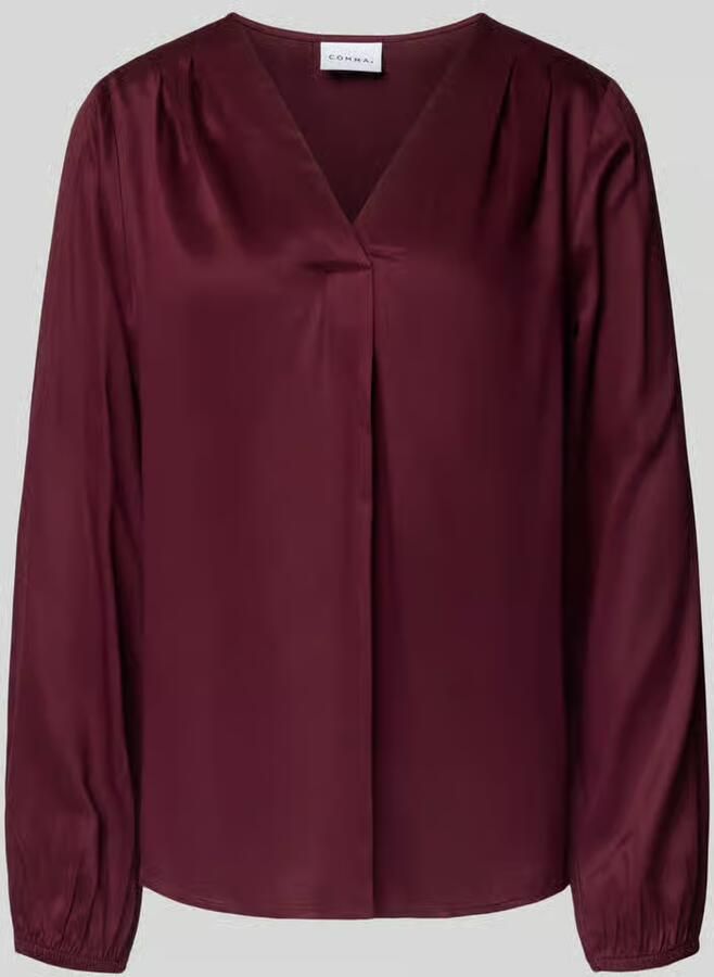 Comma Regular fit blouse van viscose met V-hals - Foto 2