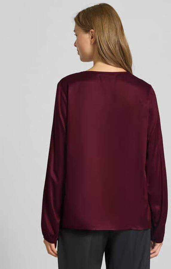 Comma Regular fit blouse van viscose met V-hals - Foto 4