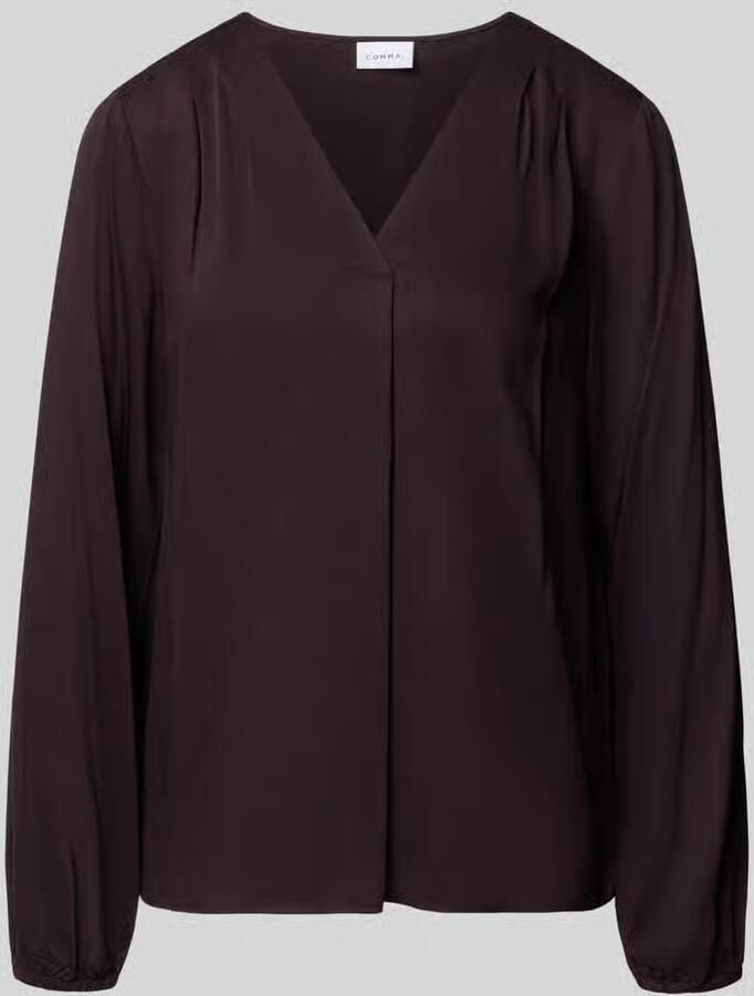 Comma Regular fit blouse van viscose met v-hals
