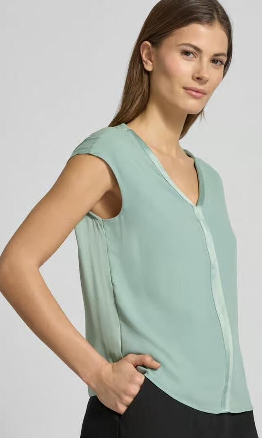 Comma Regular fit blouse van viscosemix met V-hals - Foto 2