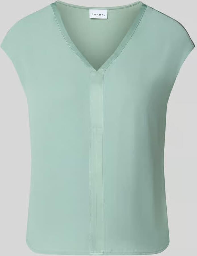 Comma Regular fit blouse van viscosemix met V-hals