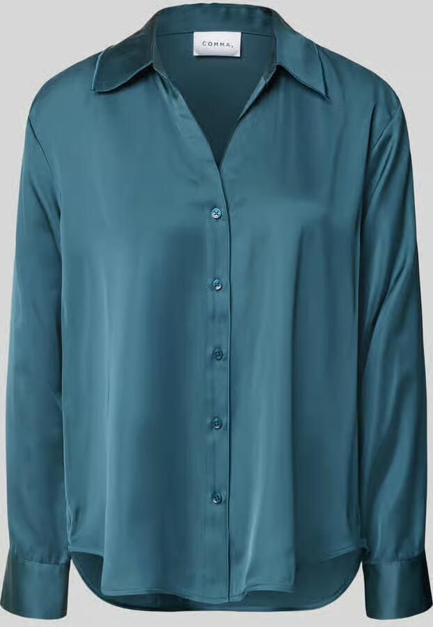Comma regular fit blouse van viscosemix met v-hals - Foto 3