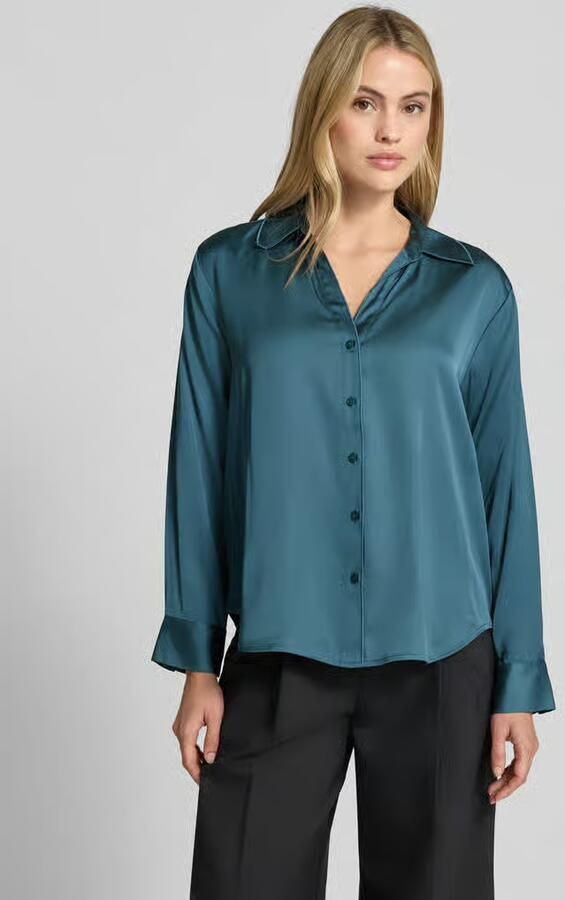 Comma regular fit blouse van viscosemix met v-hals - Foto 4