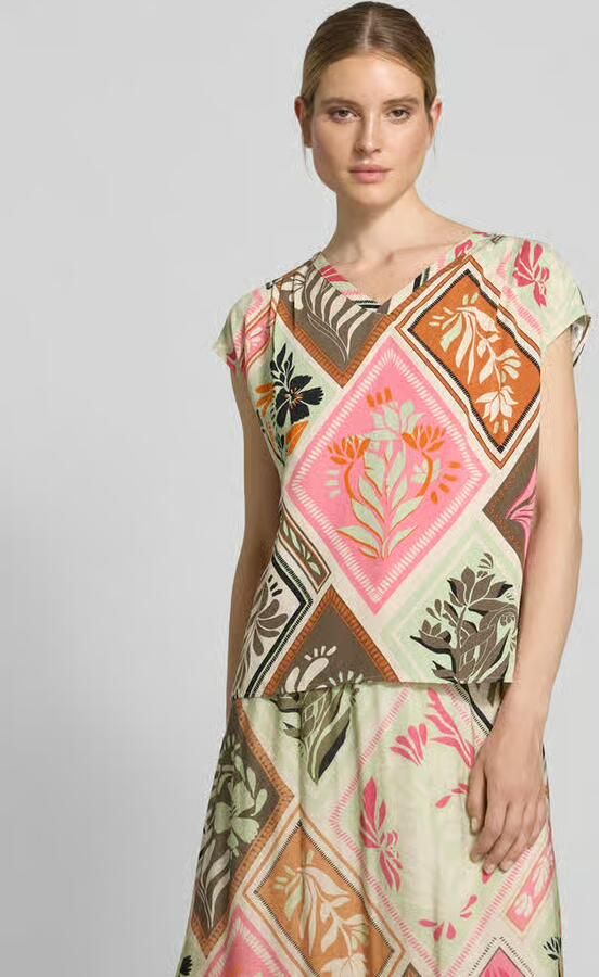 Comma Regular fit blouseshirt met V-hals - Foto 7