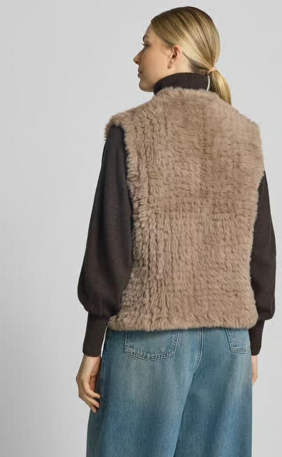 Comma Regular fit bodywarmer van imitatiebont - Foto 3
