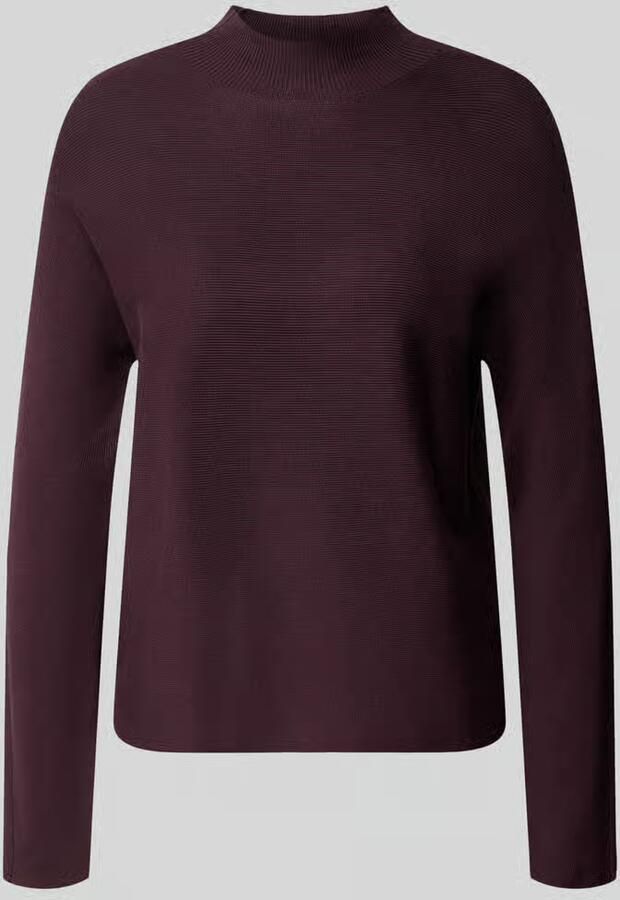 Comma Regular fit gebreide pullover van viscosemix met opstaande kraag