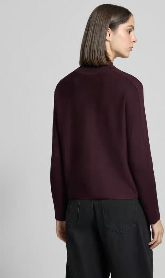 Comma Regular fit gebreide pullover van viscosemix met opstaande kraag - Foto 2