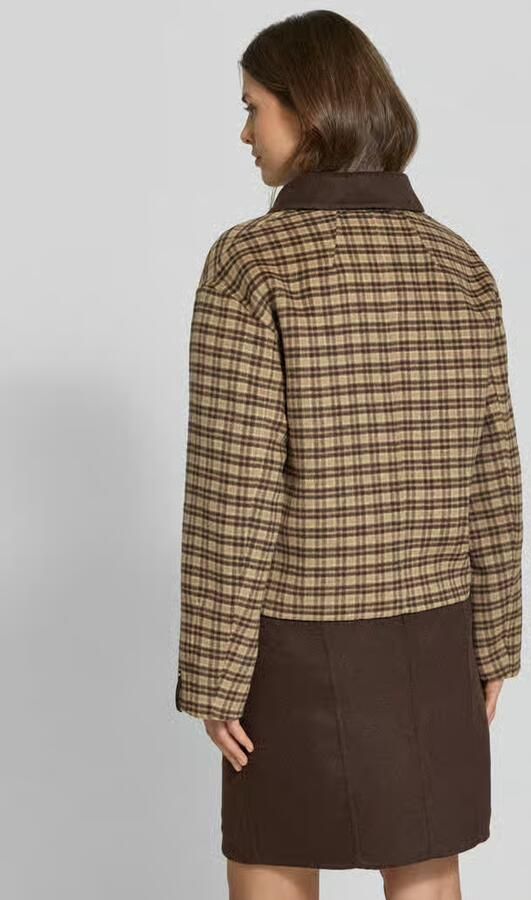 Comma Regular fit jack van wolmix met viscose - Foto 3