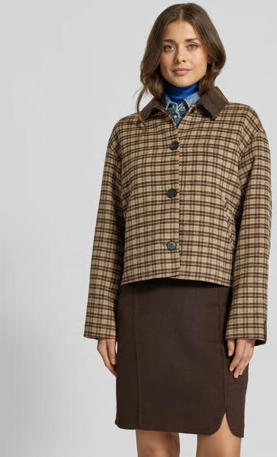 Comma Regular fit jack van wolmix met viscose - Foto 2
