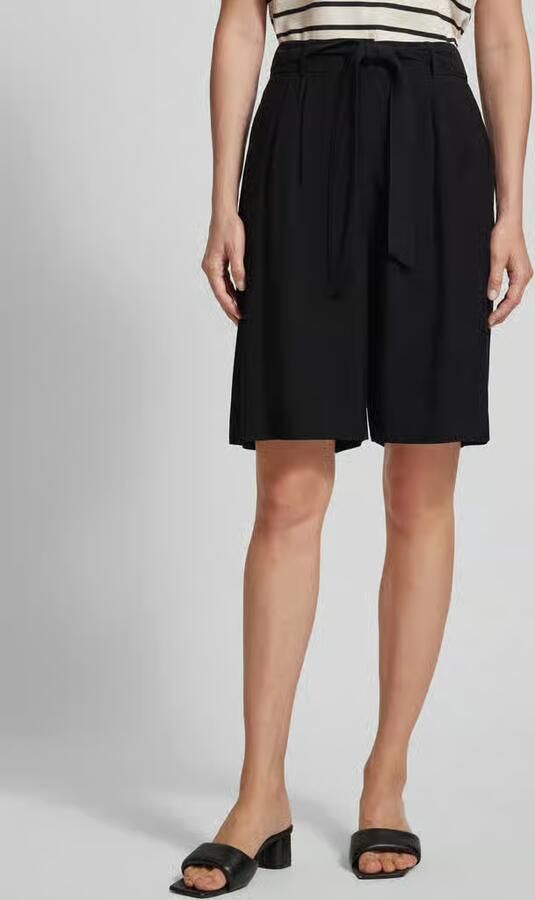 Comma Regular fit korte broek met strikceintuur - Foto 2