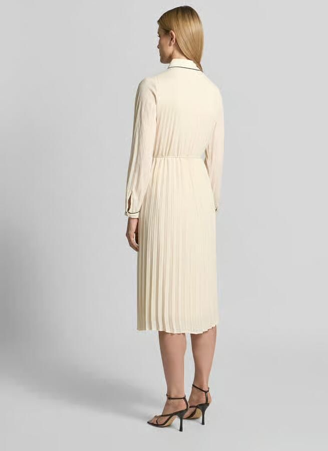 Comma regular fit midi-jurk in plooien-look - Foto 3