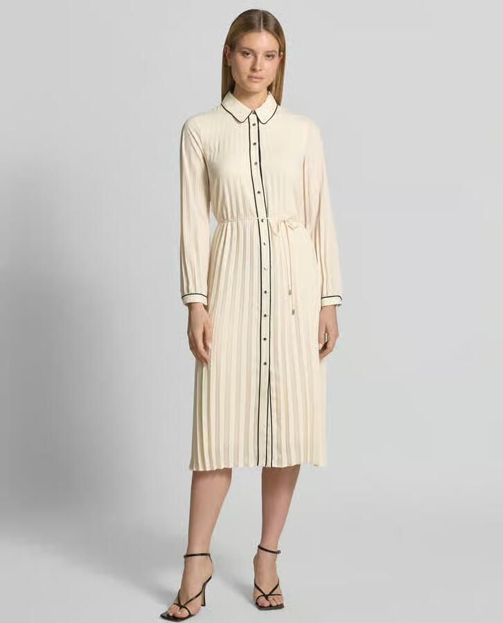 Comma regular fit midi-jurk in plooien-look - Foto 2