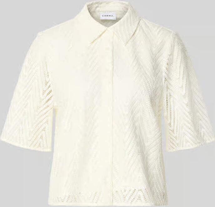 Comma Regular fit overhemdblouse in kantlook - Foto 2
