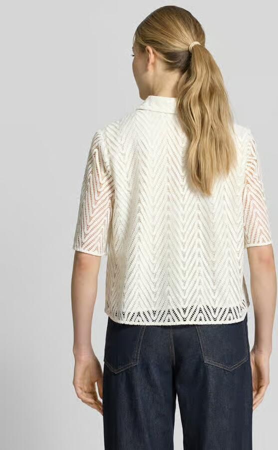 Comma Regular fit overhemdblouse in kantlook - Foto 3