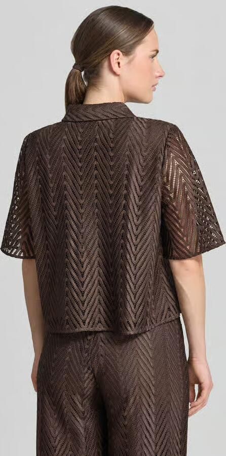 Comma Regular fit overhemdblouse in kantlook