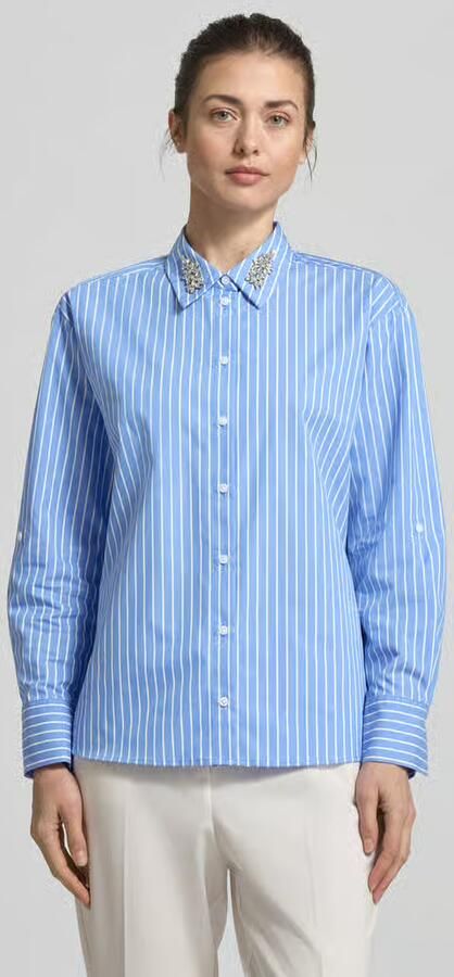 Comma Regular fit overhemdblouse met siersteentjes - Foto 5