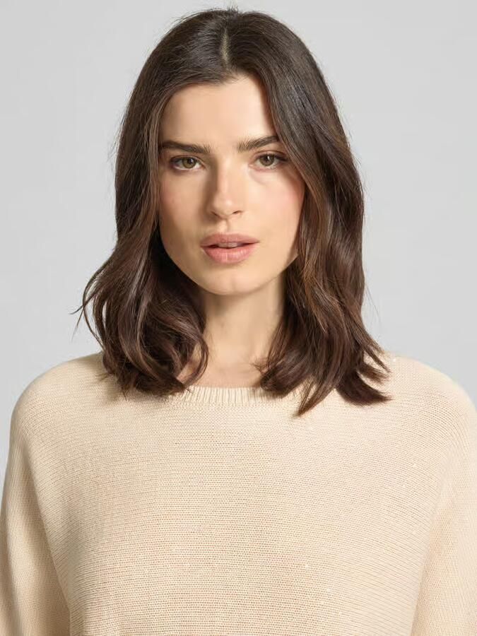 Comma regular fit pullover in tricotlook met paillettenafwerking