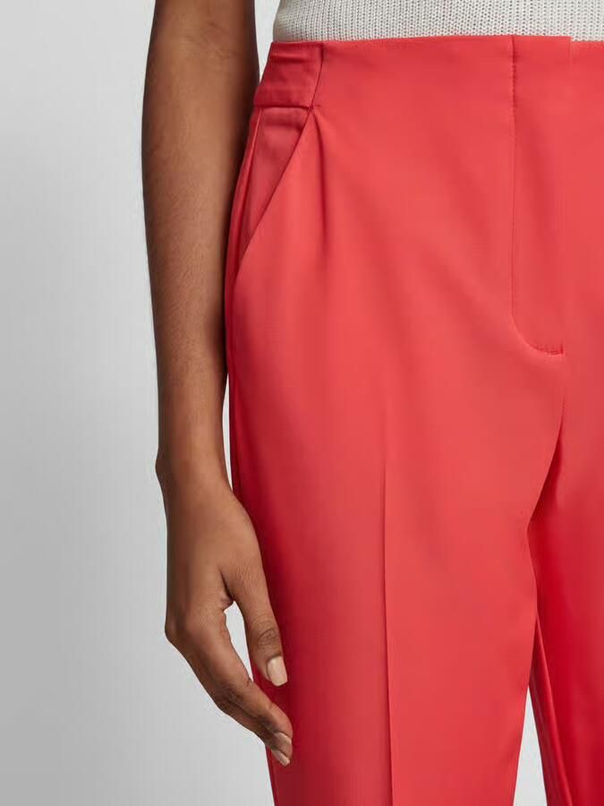 Comma Slim Viscose Mix Cropped Trousers Red Dames