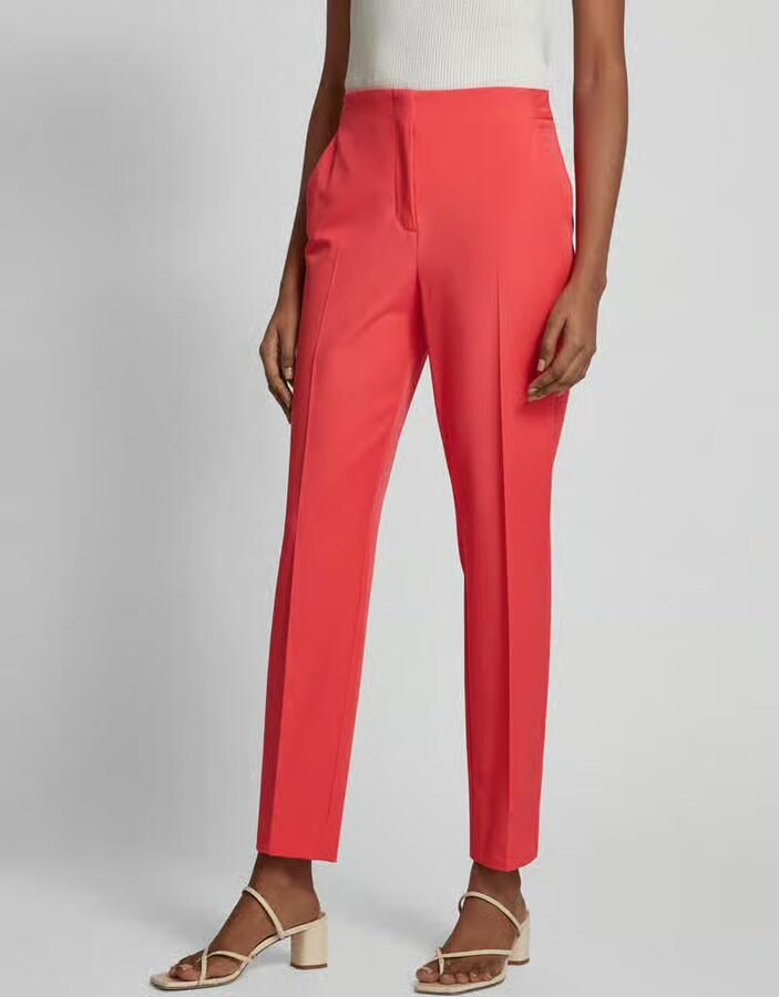 Comma Slim Viscose Mix Cropped Trousers Red Dames - Foto 2