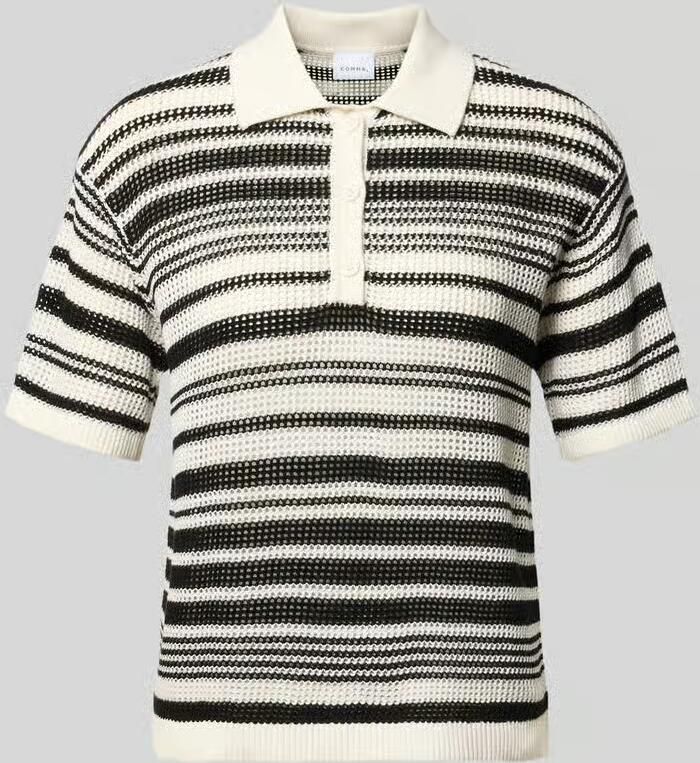 Comma regular fit T-shirt in brei-look - Foto 2