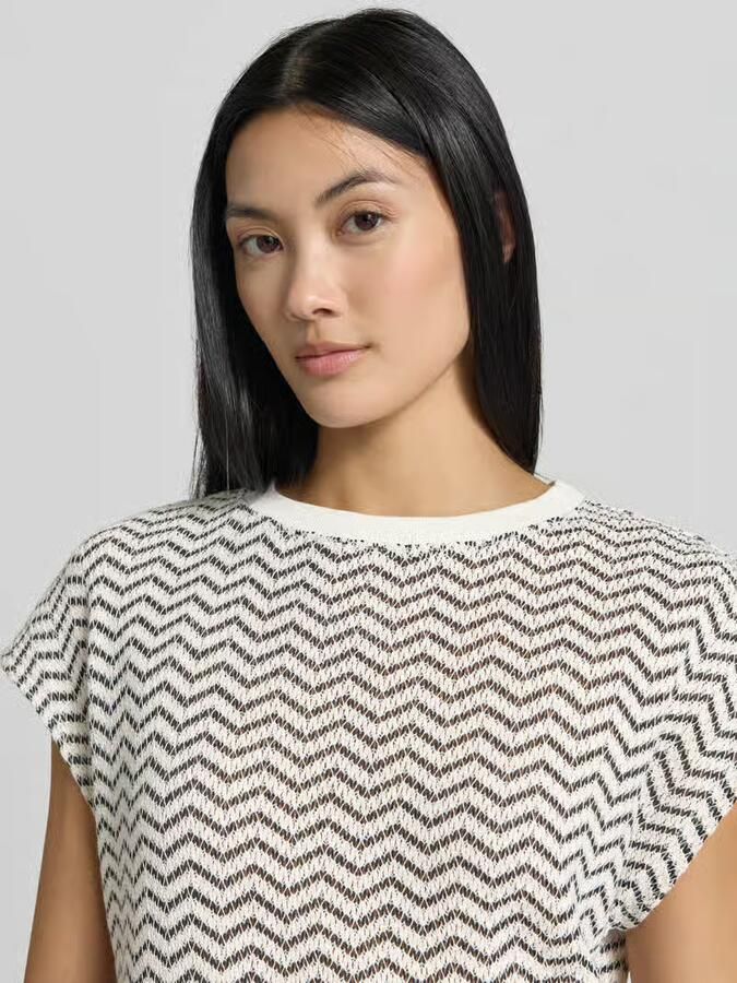 Comma regular fit T-shirt in brei-look - Foto 2