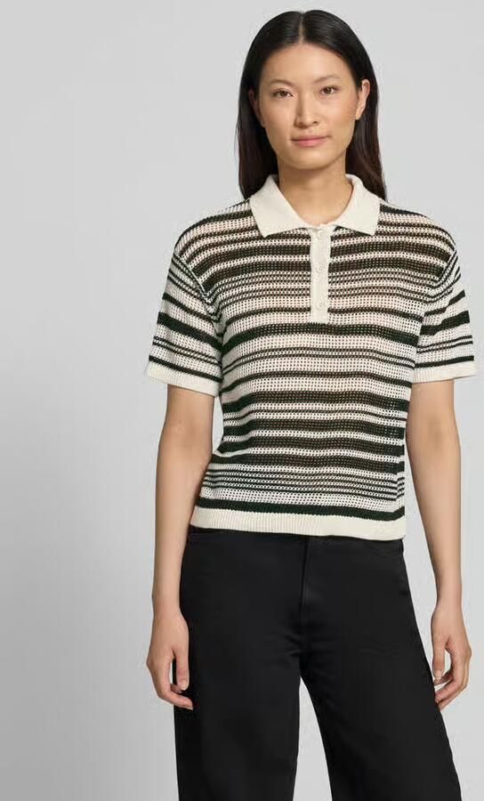 Comma regular fit T-shirt in brei-look - Foto 2