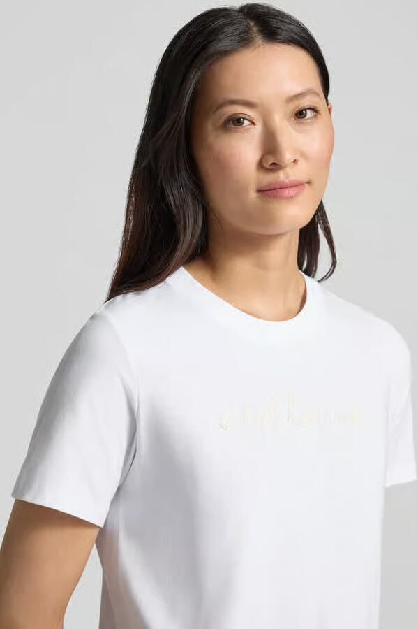 Comma regular fit T-shirt met motiefprint