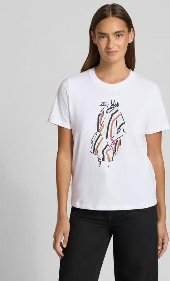 Comma regular fit T-shirt met motiefprint - Foto 2