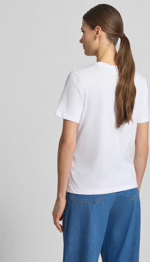 Comma regular fit T-shirt met ruchesafwerking