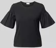 Comma regular fit T-shirt met smokdetail - Foto 3