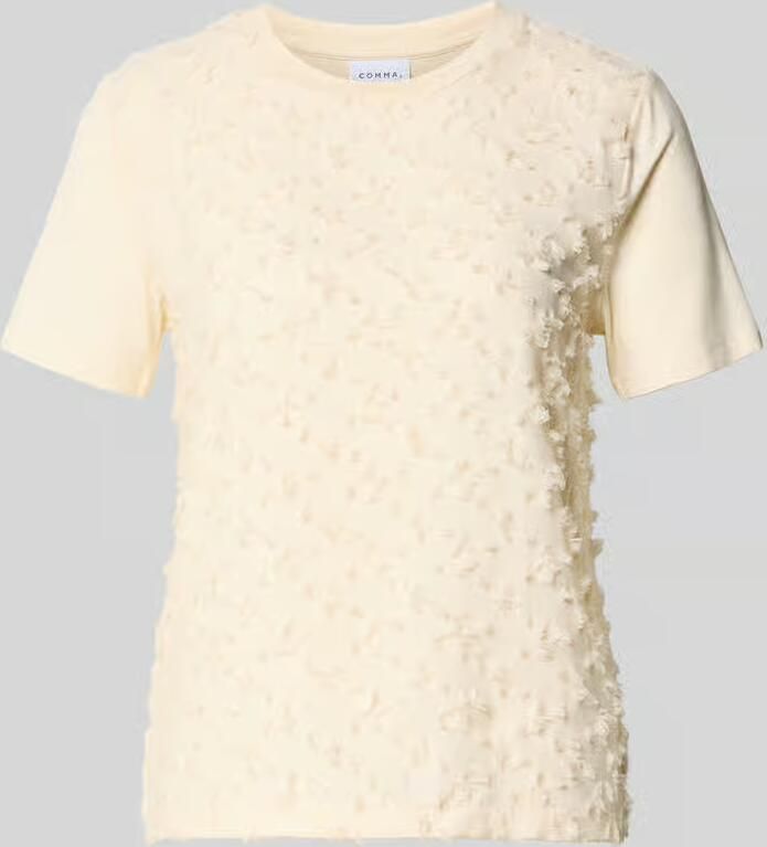 Comma Regular fit T-shirt met viscose - Foto 2