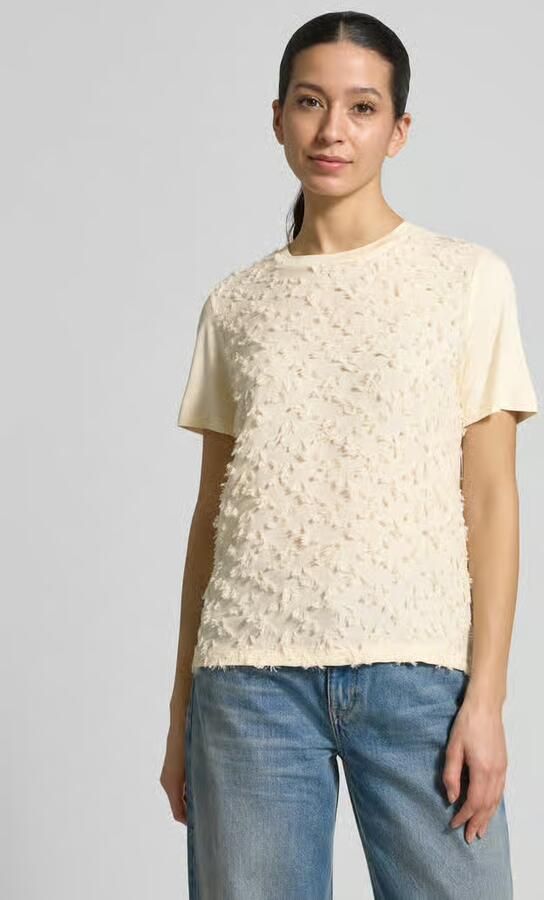 Comma Regular fit T-shirt met viscose - Foto 2