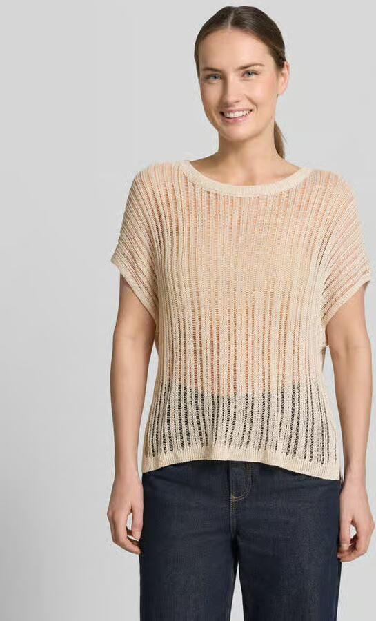 Comma regular fit T-shirt van viscosemix in semitransparant design - Foto 5