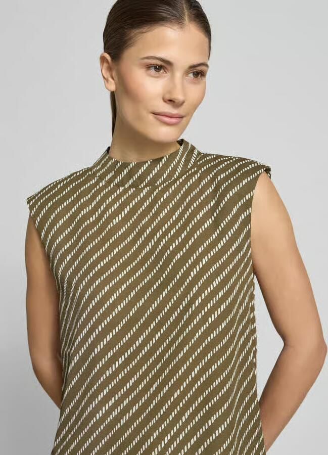 Comma Regular fit top met opstaande kraag